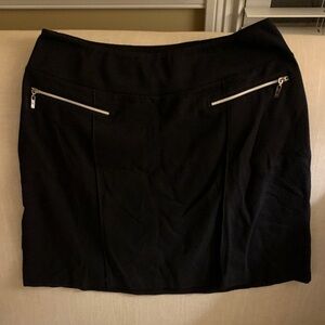 Tail Black Mini Skirt with Silver Zippers